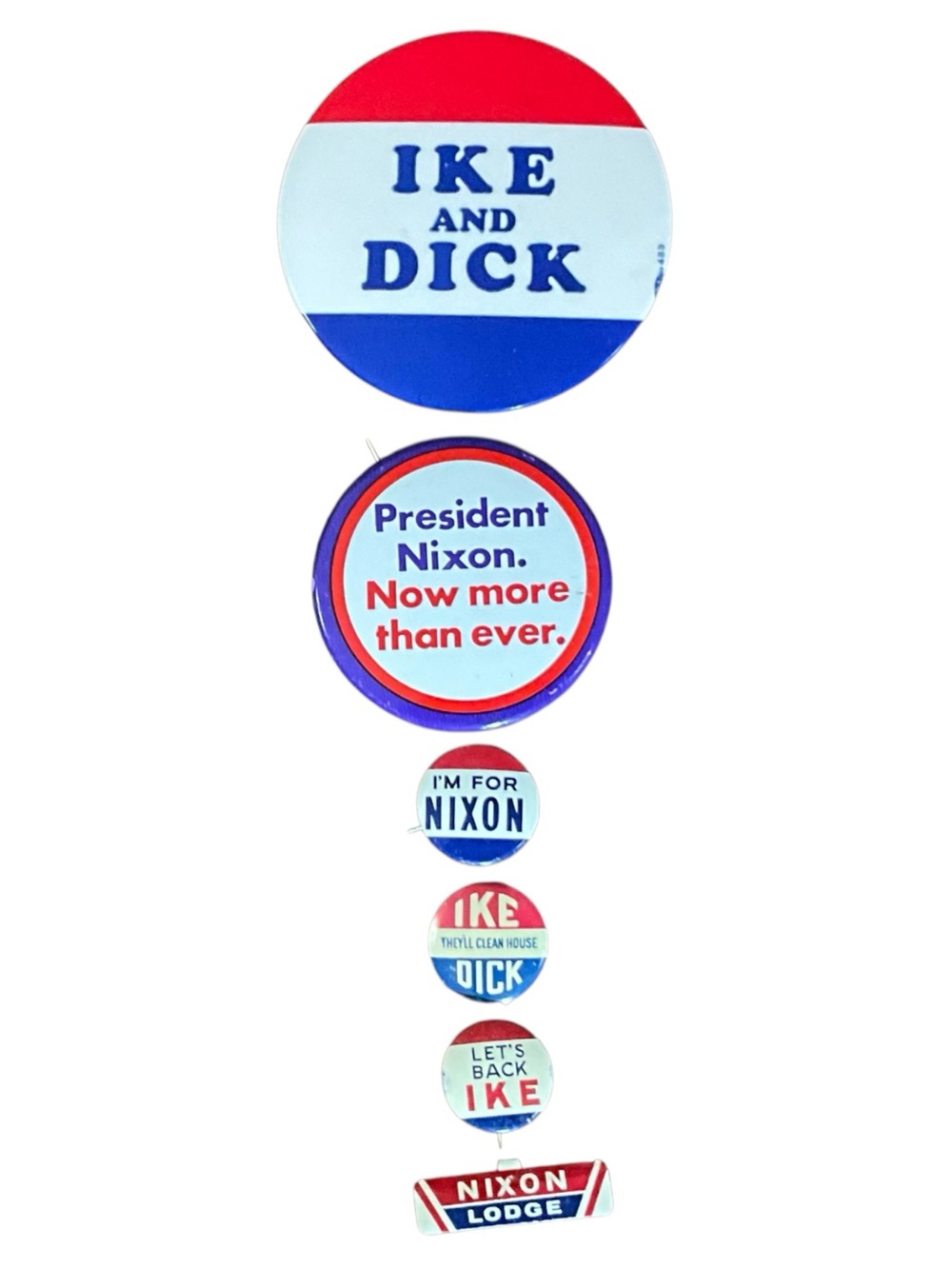 Nixon & Eisenhower Political Campaign Buttons IKE DICK 1952 1956 1972 Pinbacks